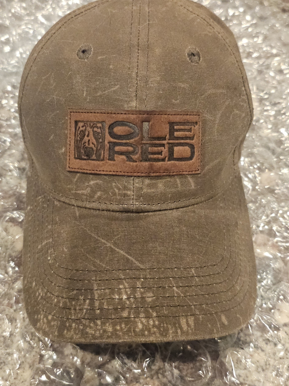 Men's Olive Distressed Patch Cap